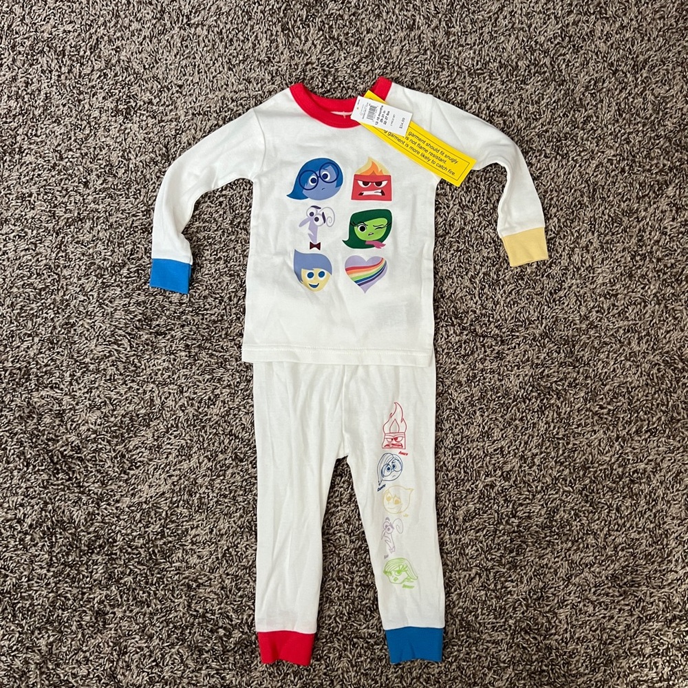 GAP Baby White Organic Cotton Pajama Set Disney Inside Out